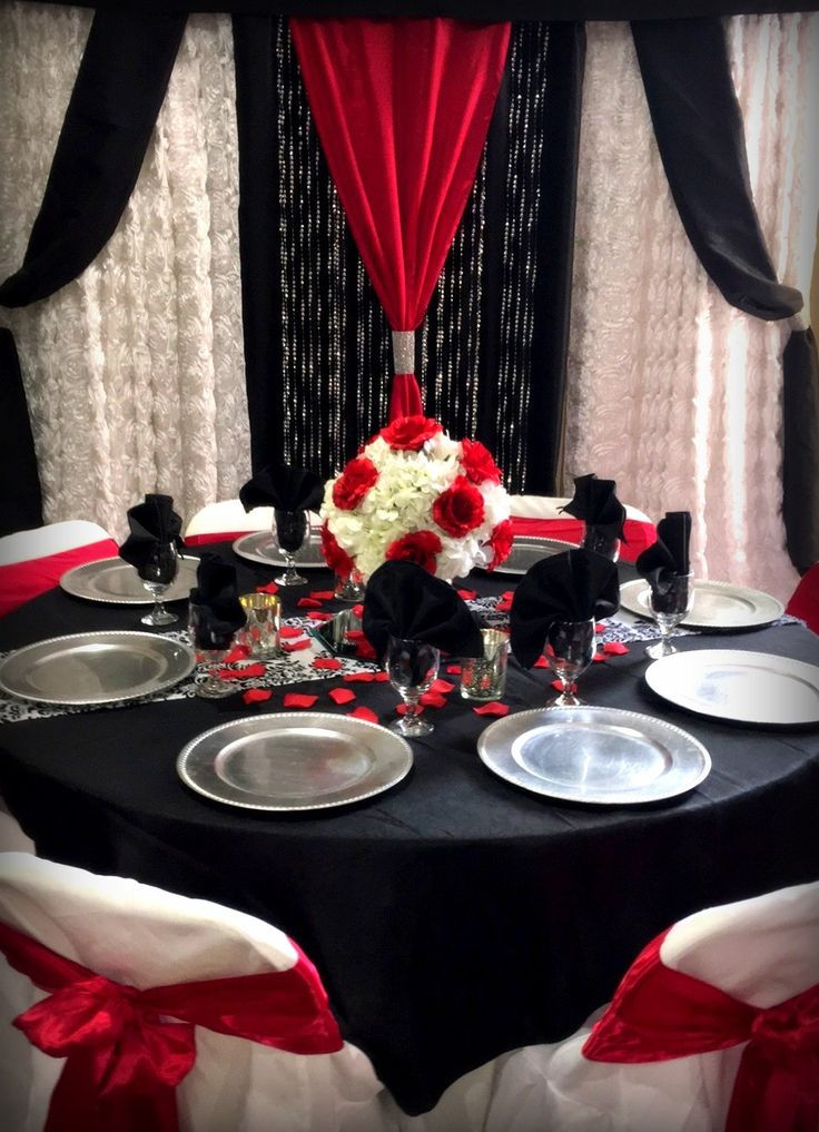 Red Black And White Wedding Decorations
 100 best Wedding Centerpieces and floral decor images on