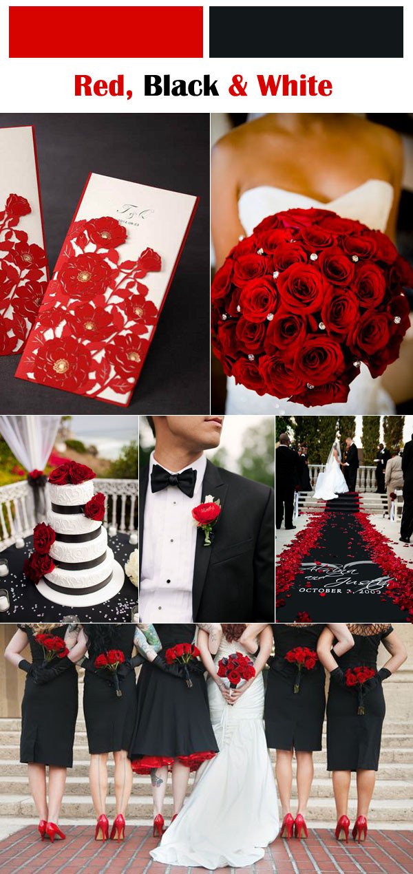 Red Black And White Wedding Decorations
 Wedding Color Palette