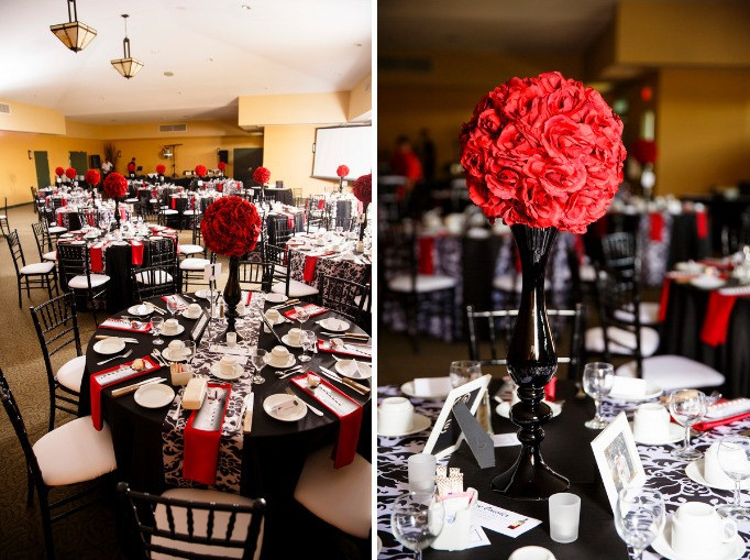 Red Black And White Wedding Decorations
 Matthew & Sarah s Red Black and White Wedding