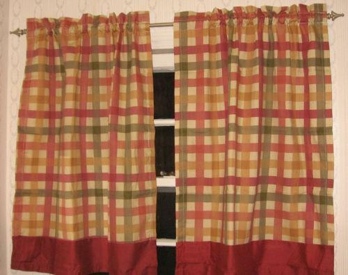 Red Checkered Kitchen Curtains
 Plaid Kitchen Curtains