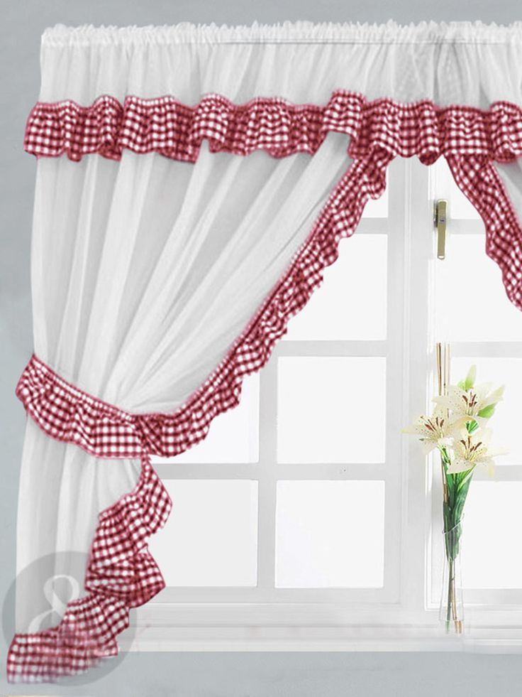 Red Checkered Kitchen Curtains
 Red Gingham Kitchen Curtains
