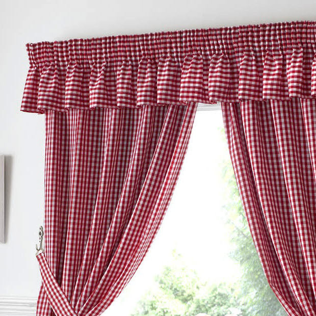 Red Checkered Kitchen Curtains
 Gingham Check Kitchen Window Curtains Red And White