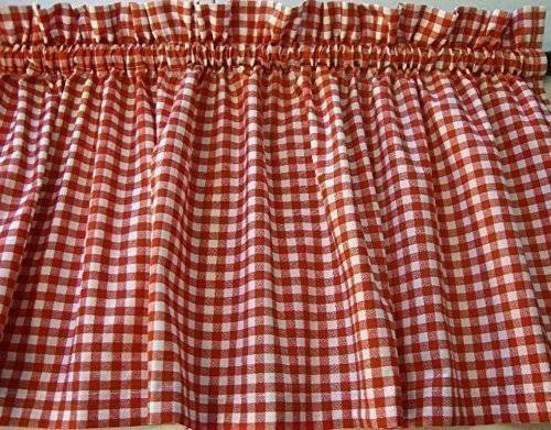 Red Checkered Kitchen Curtains
 Amazon Red and White Check Valance Curtain Window