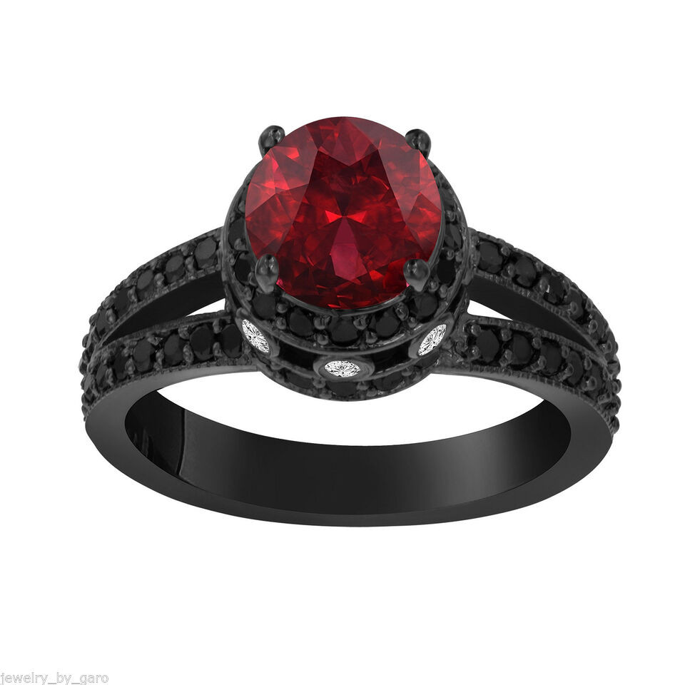 Red Diamond Engagement Rings
 RED GARNET & DIAMOND ENGAGEMENT RINGS collection on eBay
