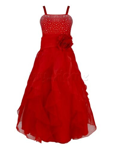 Red Party Dresses For Kids
 Kids Flower Girl Casual Red Dress Long Sleeve Lace Party