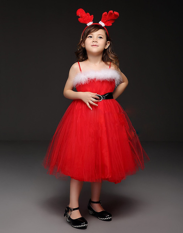 Red Party Dresses For Kids
 Fashion cute 2 to 5t children party red christmas dress