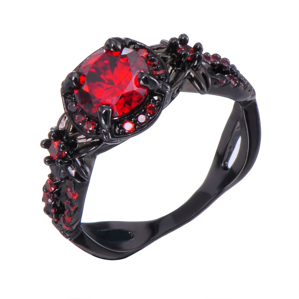 Red Wedding Rings
 Vintage Round Red Ruby Wedding Band Ring Women s 10KT