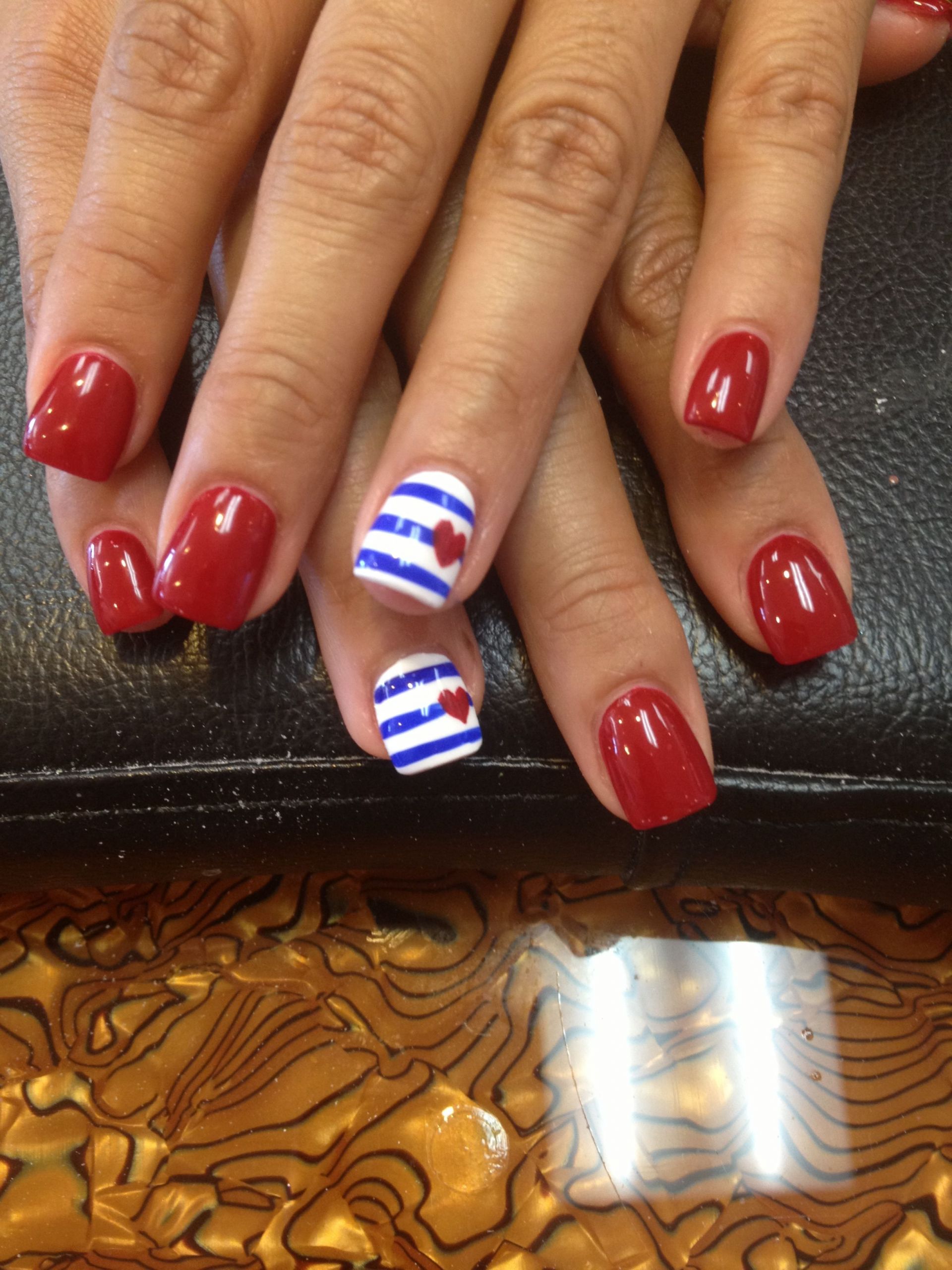 Red White Blue Nail Art
 Red white n blue nails Nail art by Tien Pham