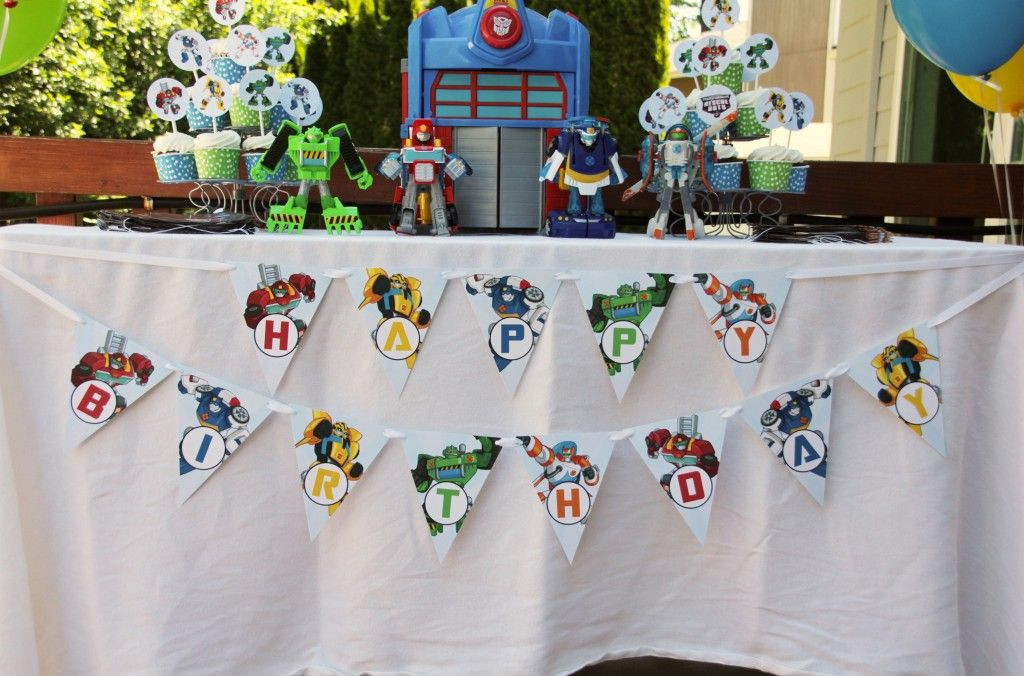 Rescue Bots Birthday Party Supplies
 Rescue Bot Happy Birthday Banner FREE Printables