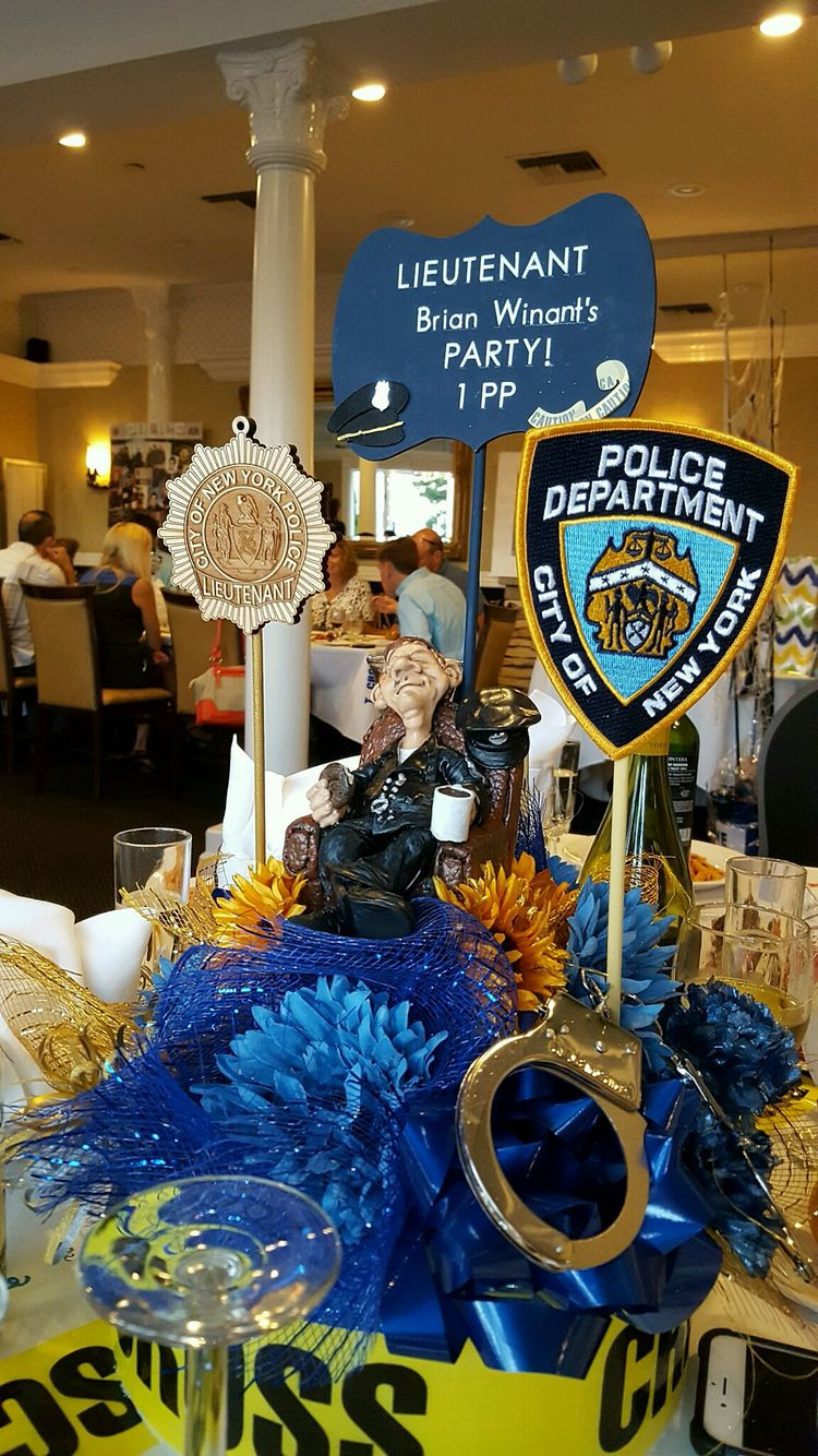 Retirement Dinner Party Ideas
 NYPD retirement party centerpiece