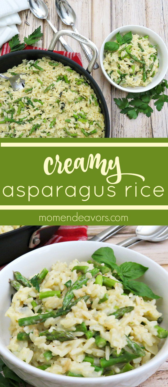 Rice Main Dishes
 Creamy Asparagus Rice a delicious one pan dish perfect
