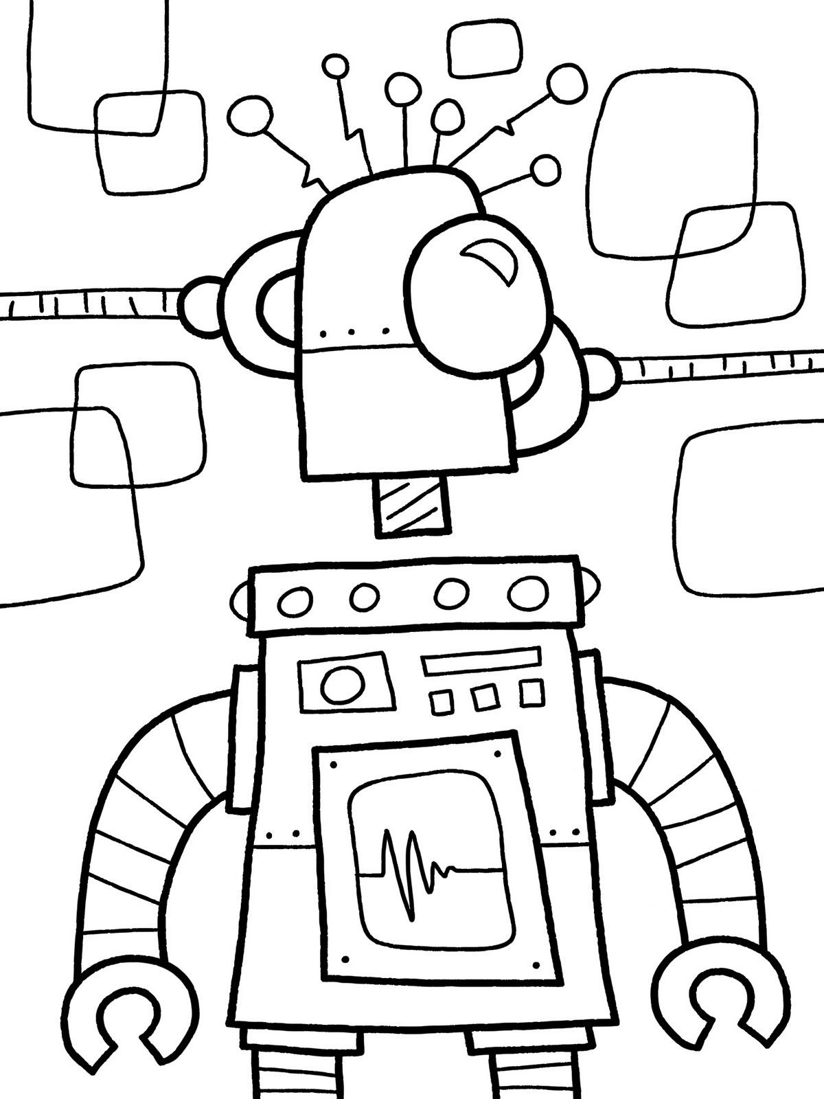 Robot Coloring Pages For Kids
 Witty Title ing Soon Inktober