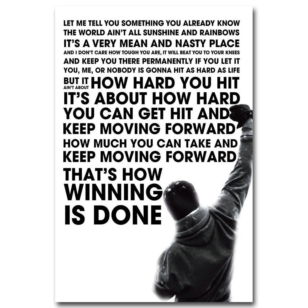 Rocky Balboa Quotes Inspirational
 Rocky Balboa Motivational Quote Art Silk Poster Print