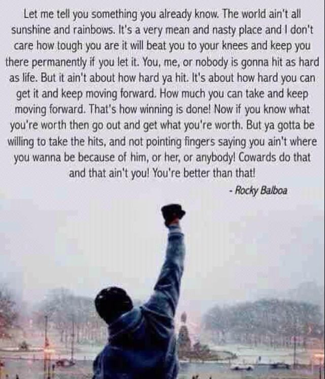 Rocky Balboa Quotes Inspirational
 Famous Rocky Balboa Quotes QuotesGram