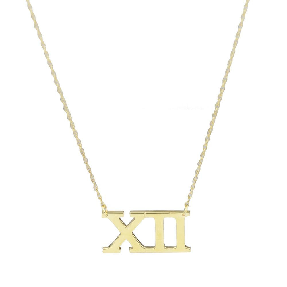 Roman Numeral Necklace
 Moon and Lola Metal Roman Numeral Necklace