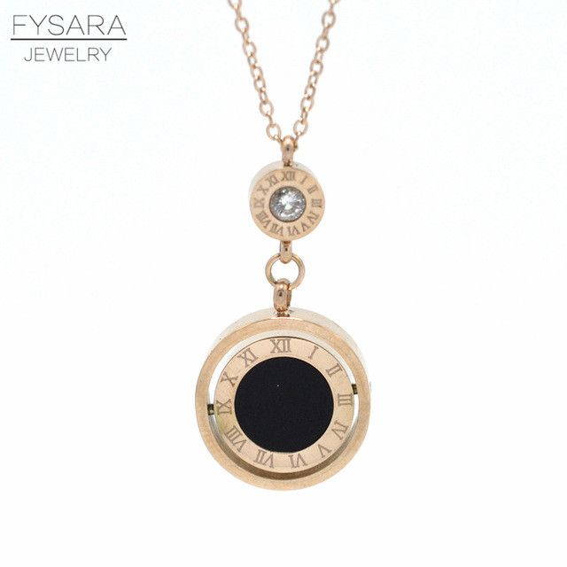 Roman Numeral Necklace
 FYSARA Famous Brand Double Circle Roman Numeral Necklace