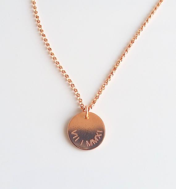 Roman Numeral Necklace
 Rose Gold Necklace Roman Numeral Necklace Rose Gold Disc