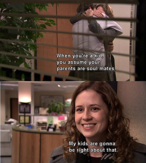 Romantic Quotes From The Office
 the office pam jim amylp •