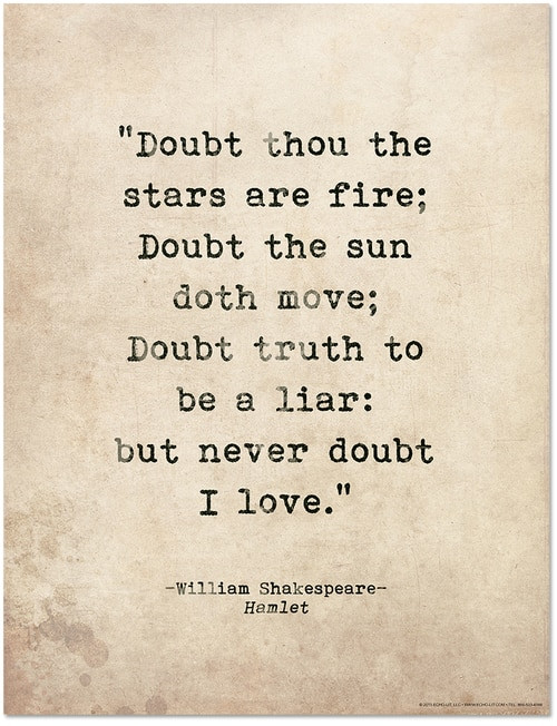 Romantic Shakespeare Quotes
 Romantic Quote Poster Hamlet by William Shakespeare
