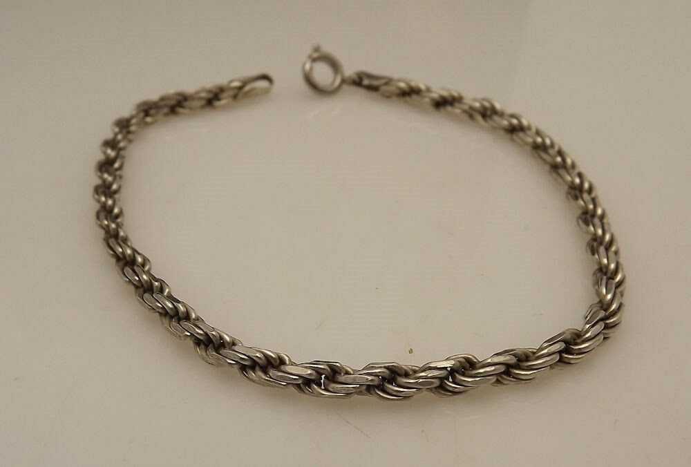 Rope Anklet
 Vintage Sterling Silver 925 Rope Bracelet Anklet