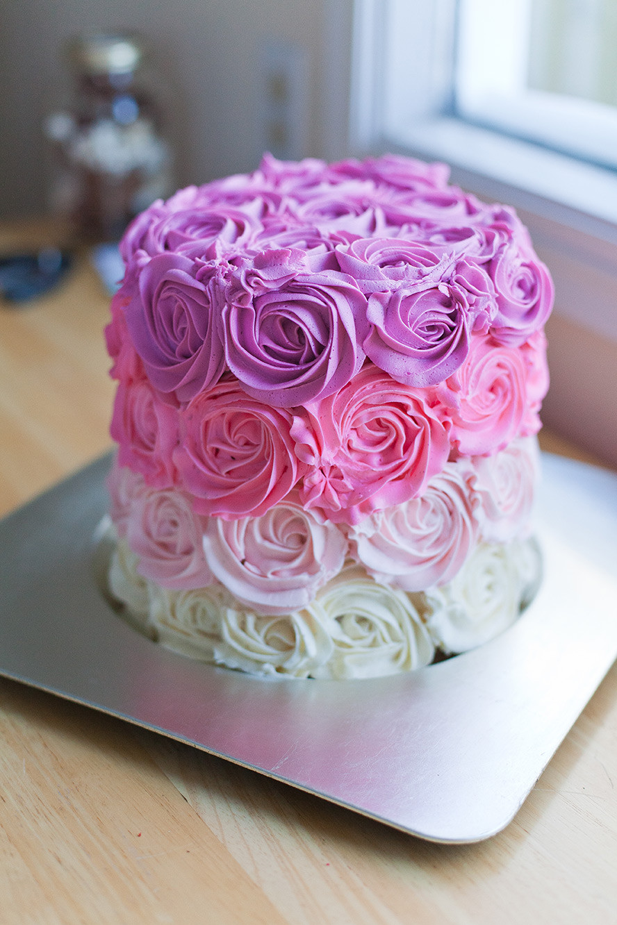 Rose Birthday Cake
 How to Make a Pink Ombre Rose Cake