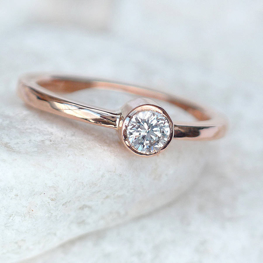 Rose Gold Diamond Engagement Ring
 diamond engagement ring in 18ct rose gold by lilia nash