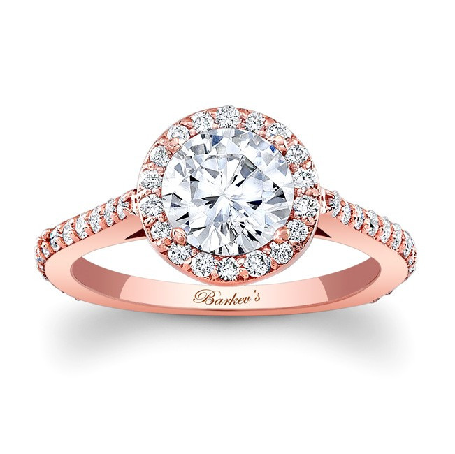 Rose Gold Halo Diamond Engagement Rings
 Barkev s Rose Gold Halo Engagement Ring 7933LP