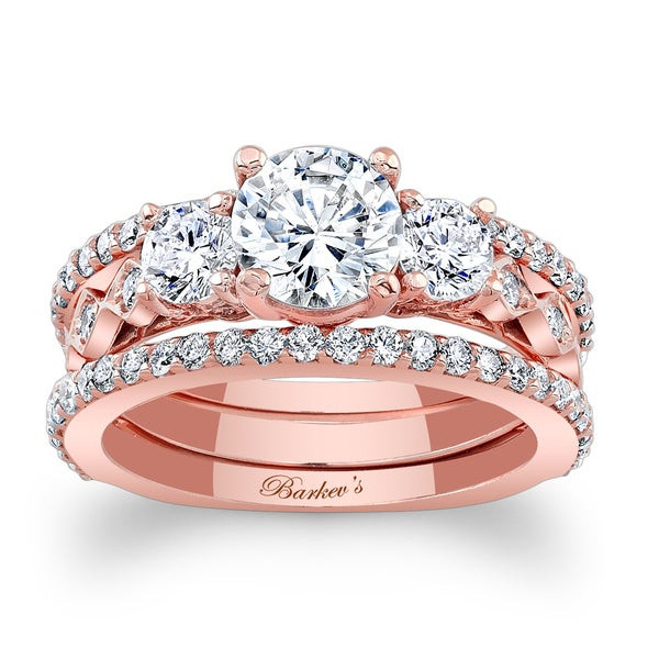 Rose Gold Wedding Ring Sets
 Shop Barkev s Designer 14k Rose Gold 2 1 2ct TDW Diamond 3