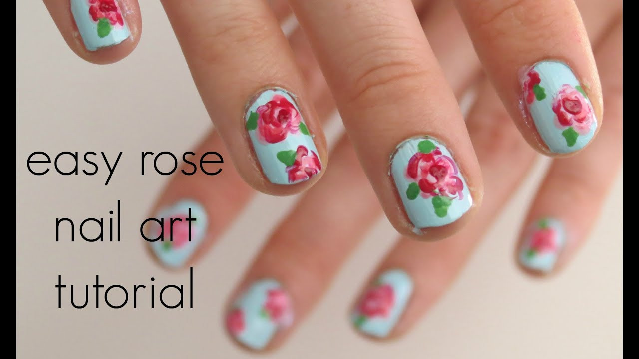 Roses Nail Art Designs
 easy rose nail art tutorial