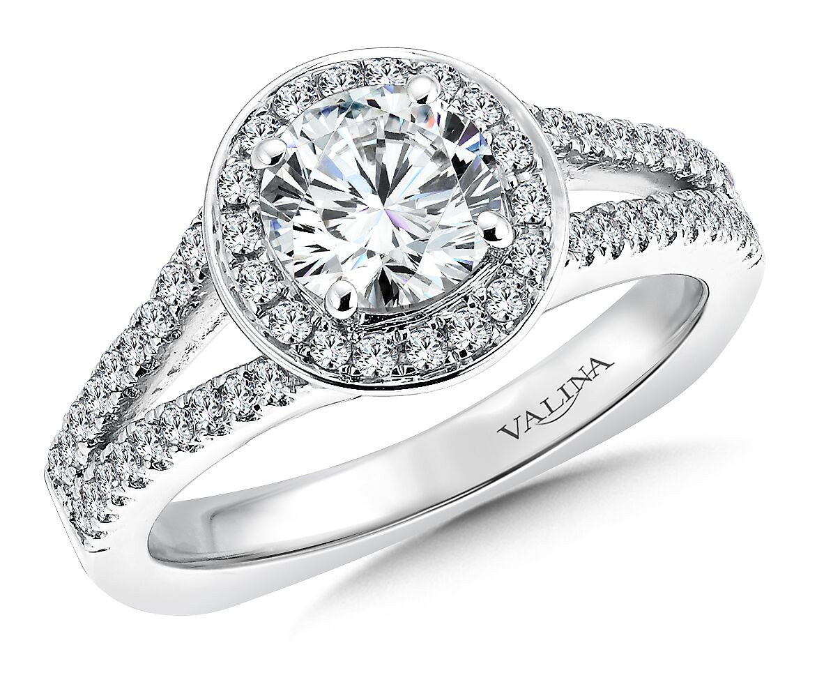 Round Wedding Rings
 Shira Diamonds Round Cut Halo Diamond Ring Engagement