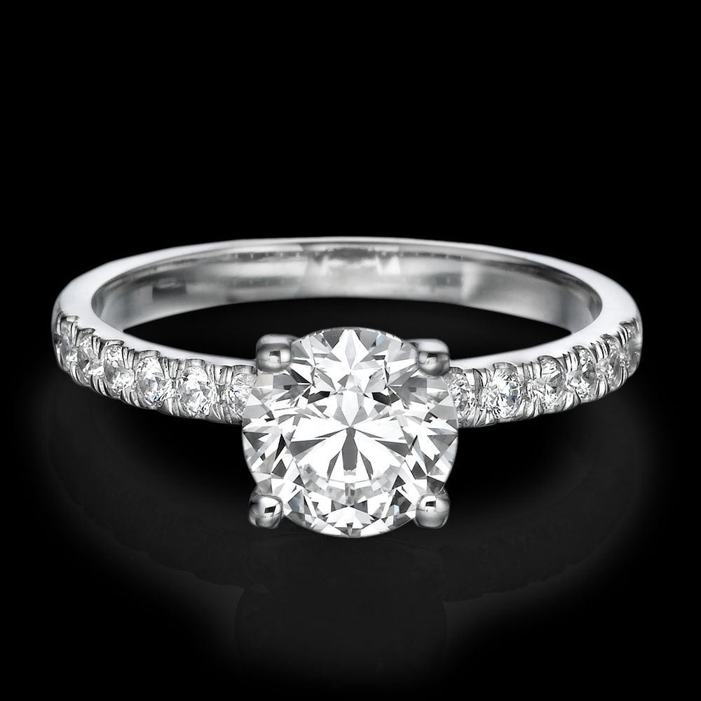 Round Wedding Rings
 1 CARAT D SI1 ENHANCED DIAMOND ENGAGEMENT RING ROUND CUT