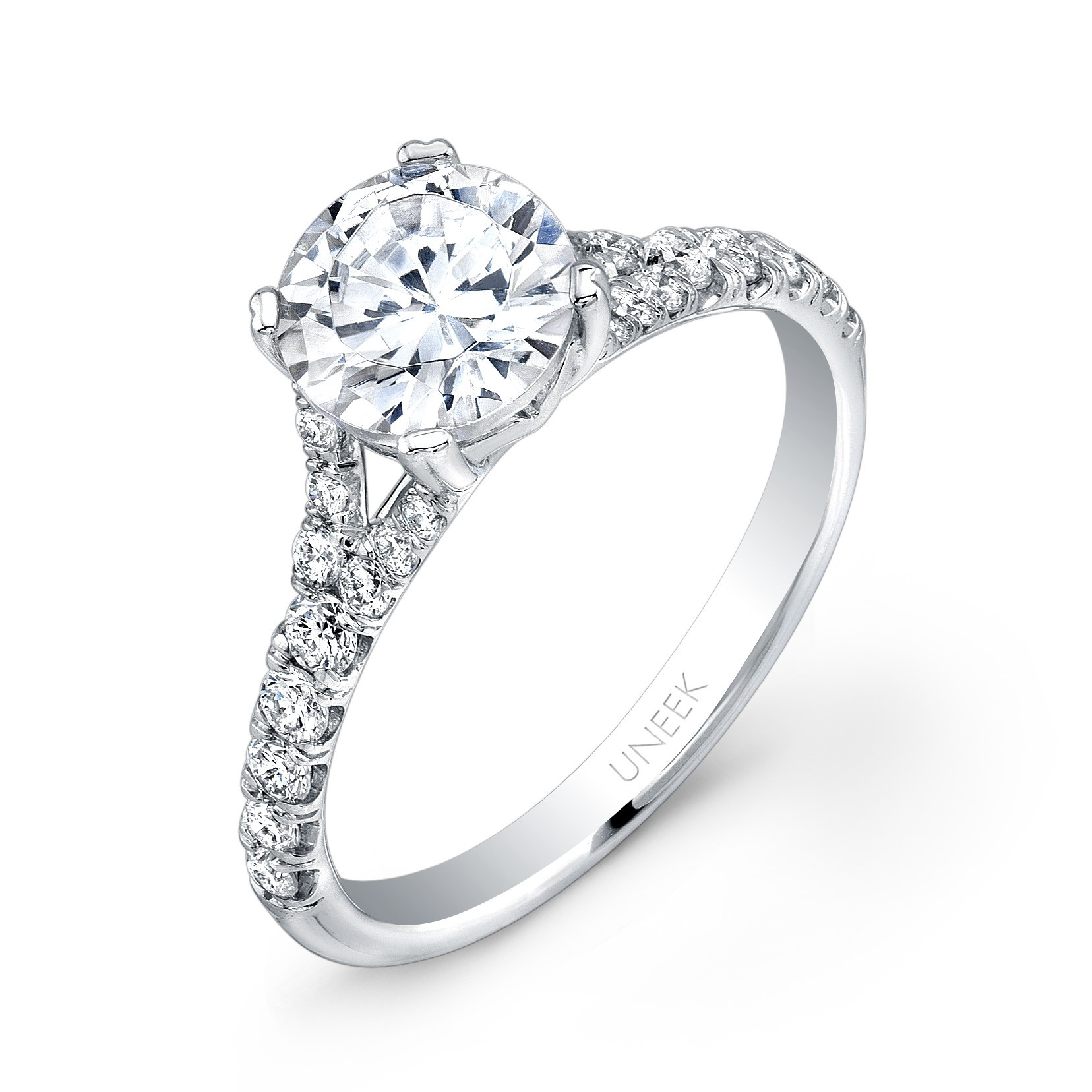 Round Wedding Rings
 Uneek Contemporary Round Diamond Solitaire Engagement Ring
