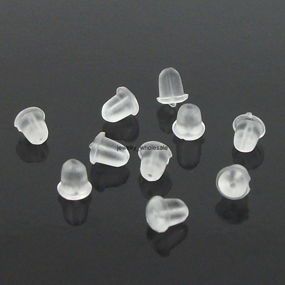 Rubber Earring Backs
 1000pcs Bullet shaped Rubber Earring Findings Backs