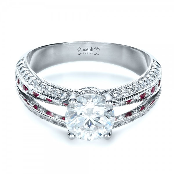 Ruby And Diamond Engagement Rings
 Custom Diamond and Ruby Engagement Ring 1309 Seattle