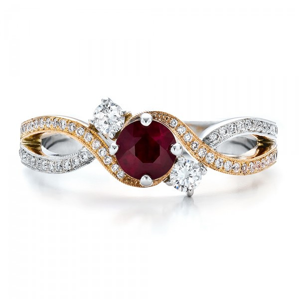 Ruby And Diamond Engagement Rings
 Custom Ruby and Diamond Engagement Ring Bellevue