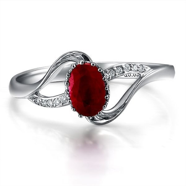 Ruby And Diamond Engagement Rings
 Ruby and Diamond Engagement Ring on 18k White Gold