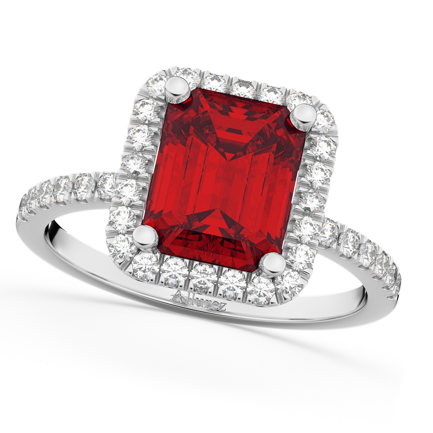 Ruby Diamond Engagement Ring
 Ruby & Diamond Engagement Ring 14k White Gold 3 32ct