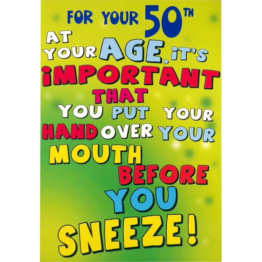Rude Birthday Wishes
 50th BIRTHDAY CARD Funny HUMOROUS RUDE Greetings Card