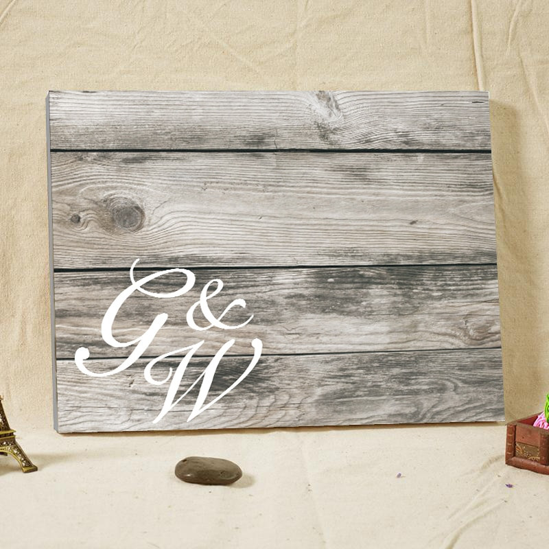 Rustic Wedding Guest Book Alternatives
 Customized Signature Guestbook Wood Frame Canvas Print for