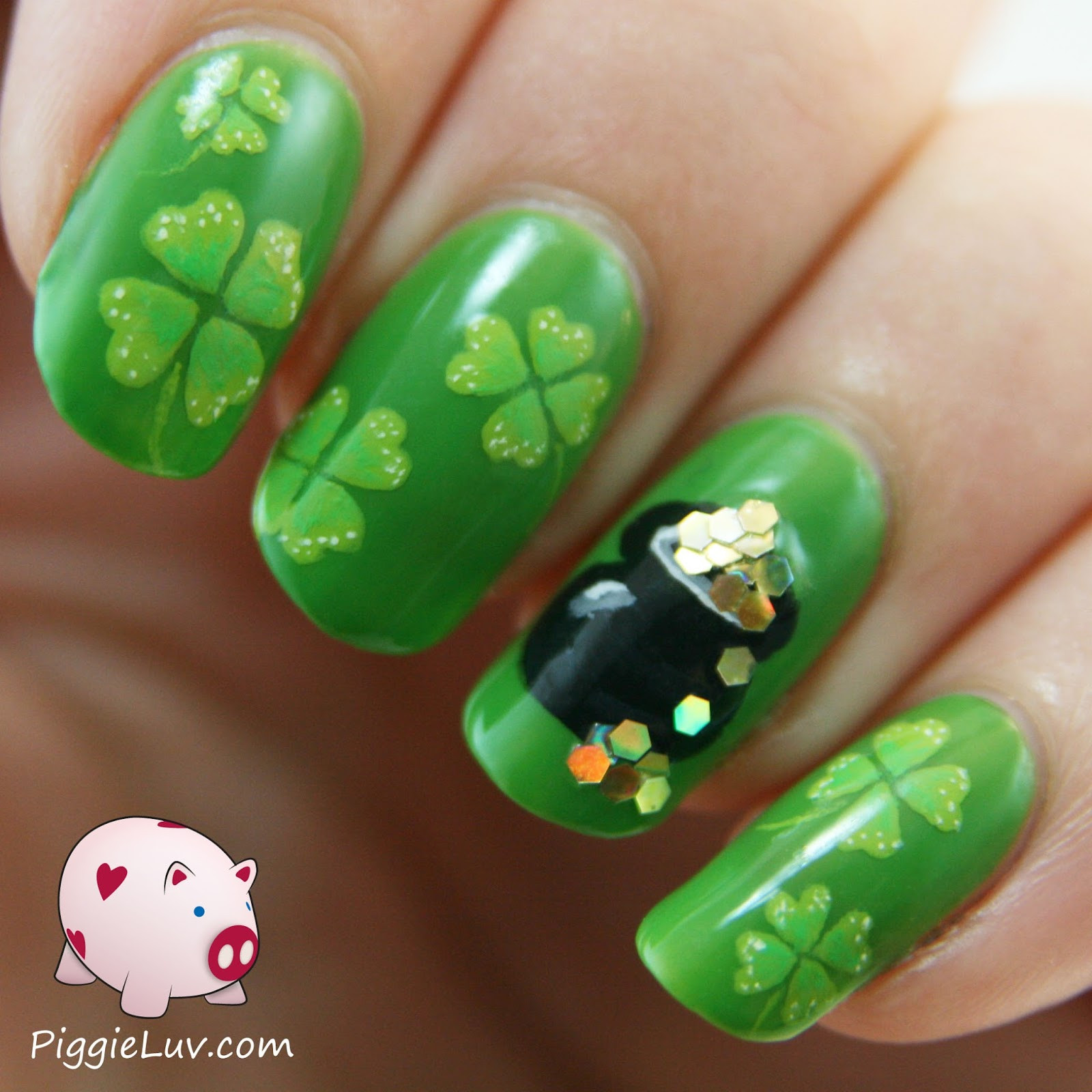 Saint Patrick Nail Art
 PiggieLuv St Patrick s Day nail art