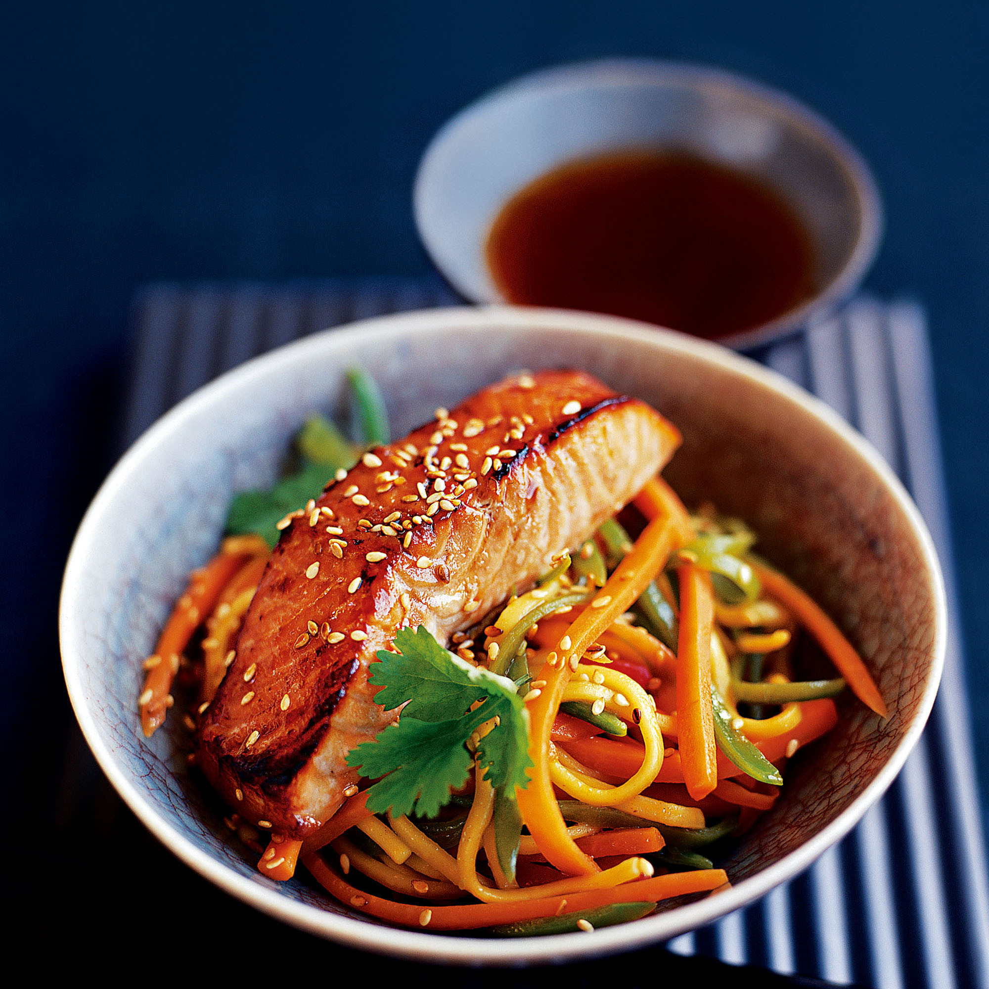Salmon And Noodles
 Japanese Style Salmon With Noodle Stir Fry