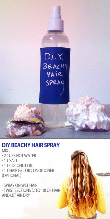 Salt Water Hair Spray DIY
 DIY Beach Hair Spray