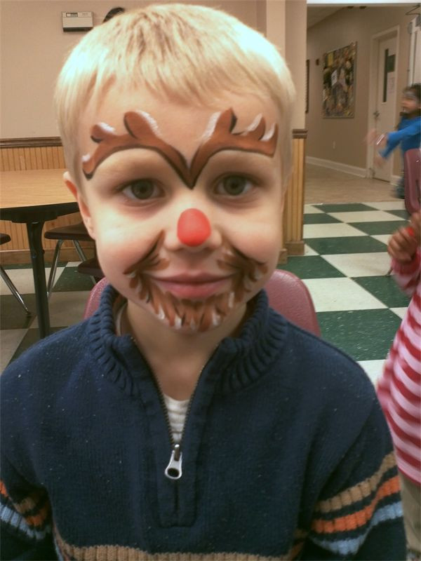 San Diego Kids Party Rental
 Cute reindeer face painting idea for kids Christmas or
