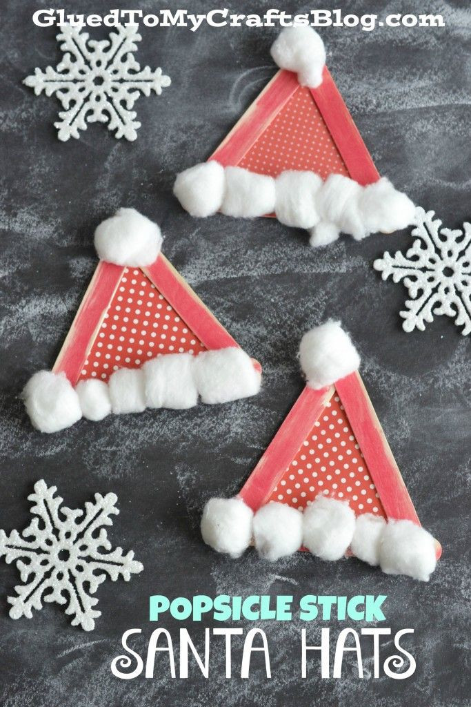 Santa Crafts For Adults
 Popsicle Stick Santa Hats