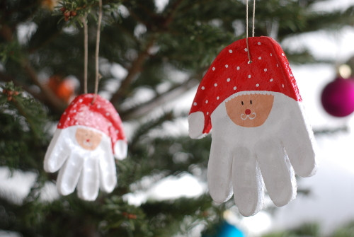Santa Crafts For Adults
 Last Minute Christmas DIY Hand Print Santa Ornaments