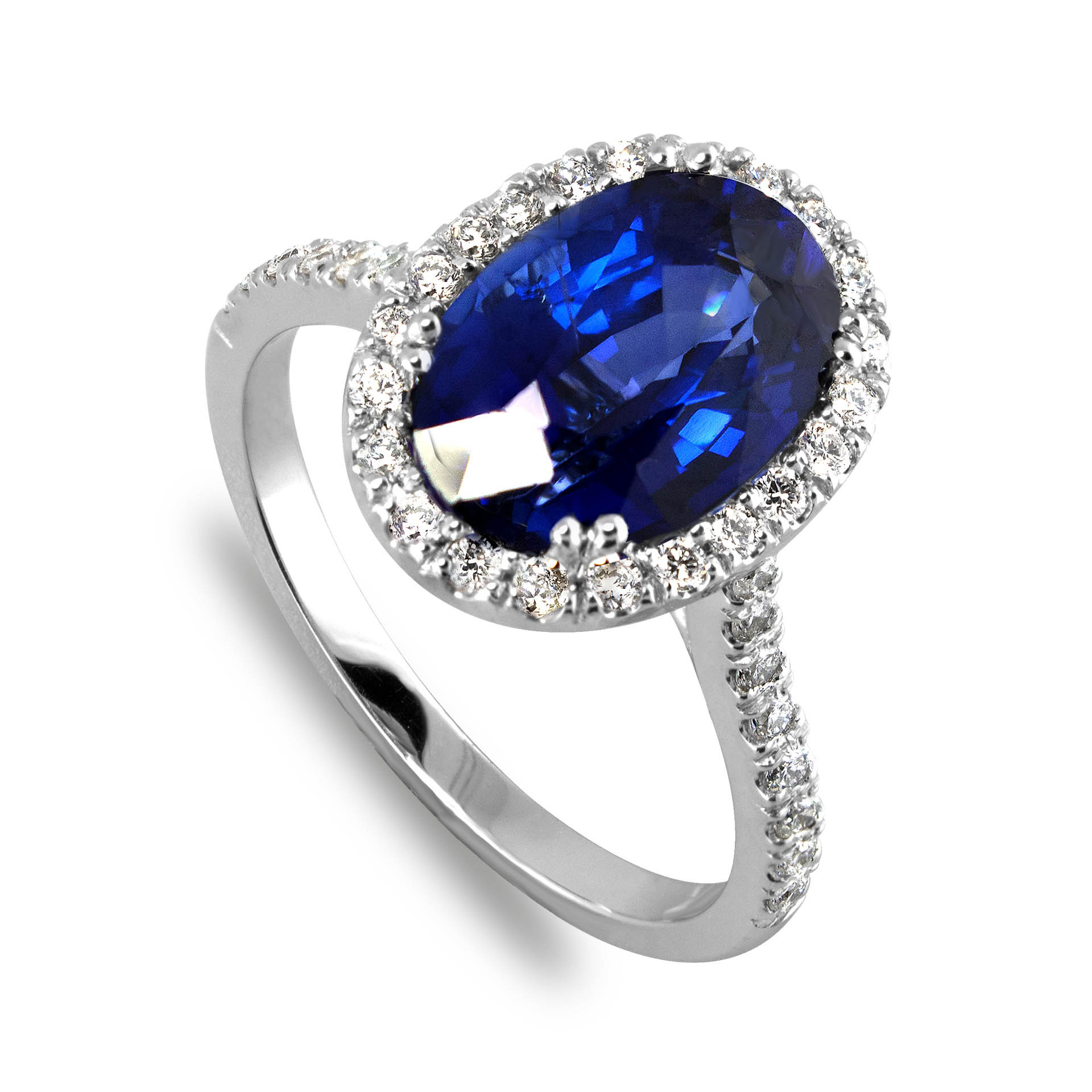 Sapphire Diamond Engagement Rings
 1 25 Carat Blue Sapphire Halo Diamond Engagement Ring