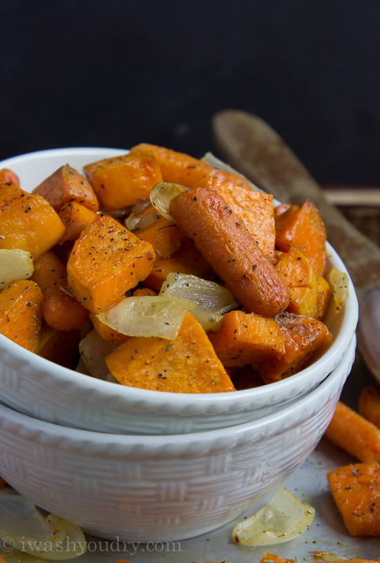 Savory Roasted Sweet Potatoes
 Simple and Savory Roasted Sweet Potatoes and Carrots
