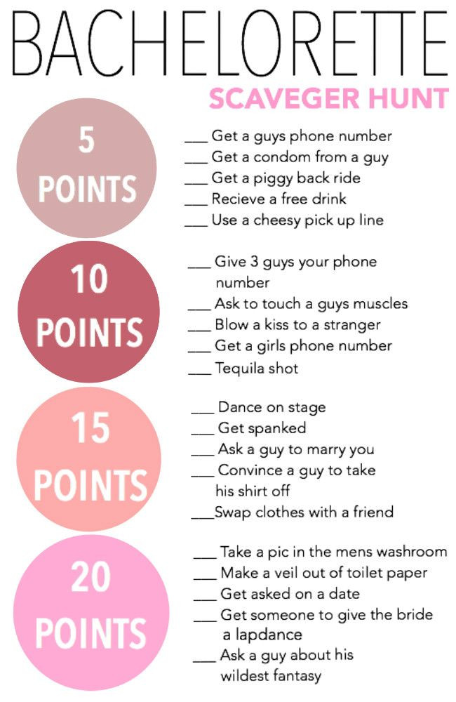 Scavenger Hunt Bachelorette Party Ideas
 I made this for saturday haha bachelorette party