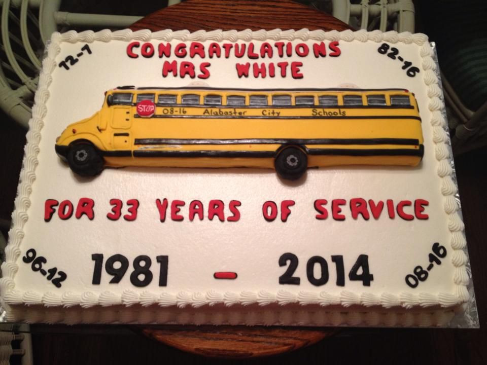 School Bus Driver Retirement Party Ideas
 Retirement cake for a School Bus Driver Bus is carved