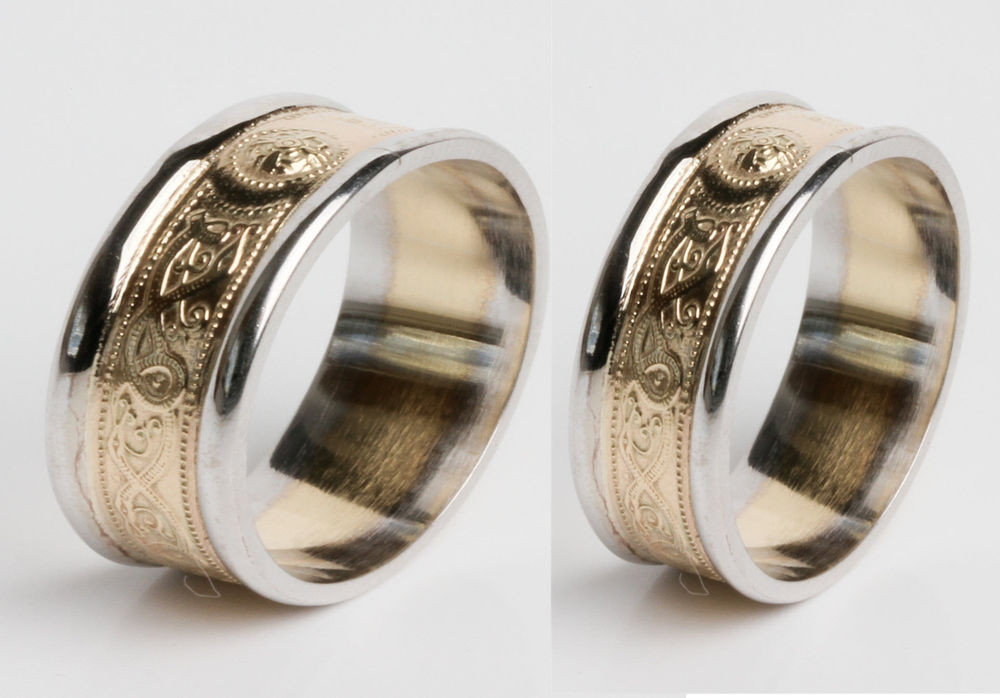 Scottish Wedding Rings
 18k Gold Irish Handcrafted Celtic Warrior Ring Wedding Set